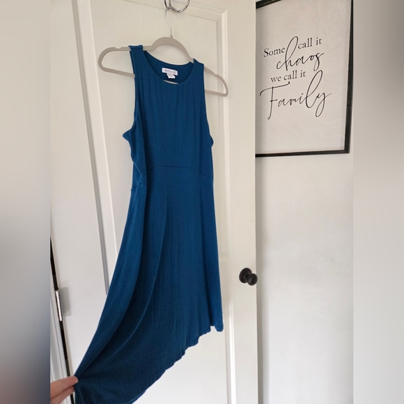 Athleta Santorini Stretch Thera Flare Dress in Teal Blue Women's Size M - Picture 4 of 7
